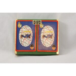 Vintage Duratone Plastic Coated Playing Cards Double Deck Antique Car Map Box